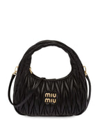Miu Miu Wander matelassé nappa leather hobo mini-bag