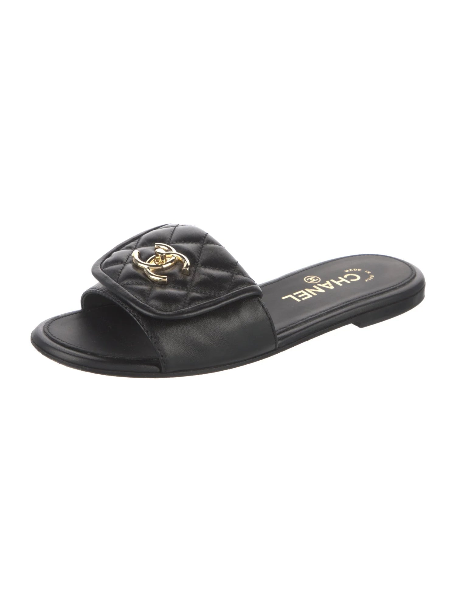 CHANEL Interlocking CC Logo Slippers
