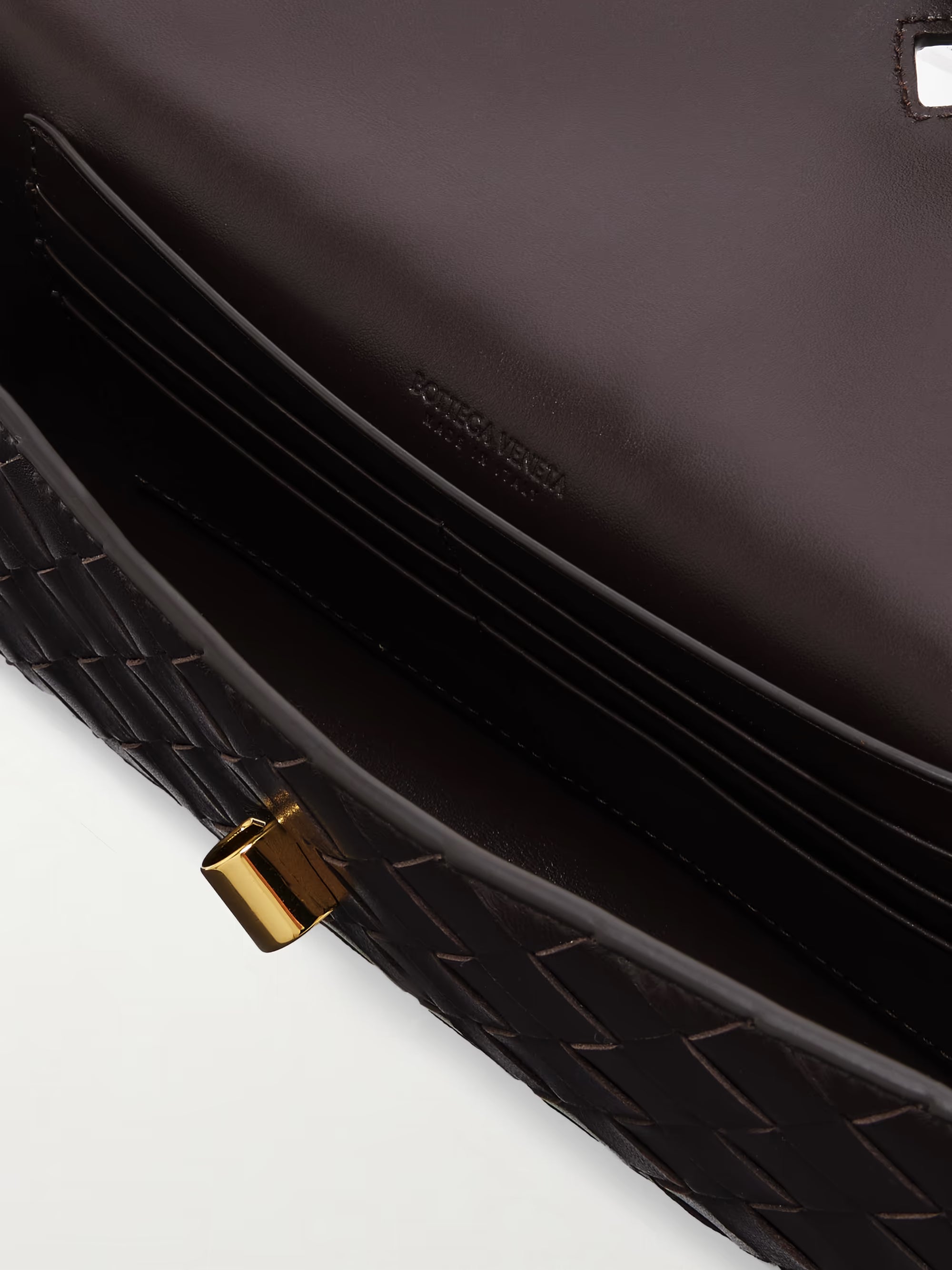 Bottega Veneta Long Andiamo intrecciato leather clutch