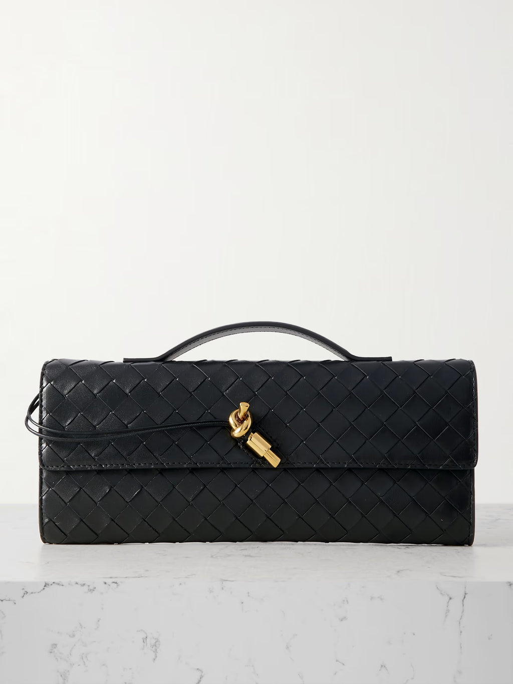 Bottega Veneta Long Andiamo intrecciato leather clutch