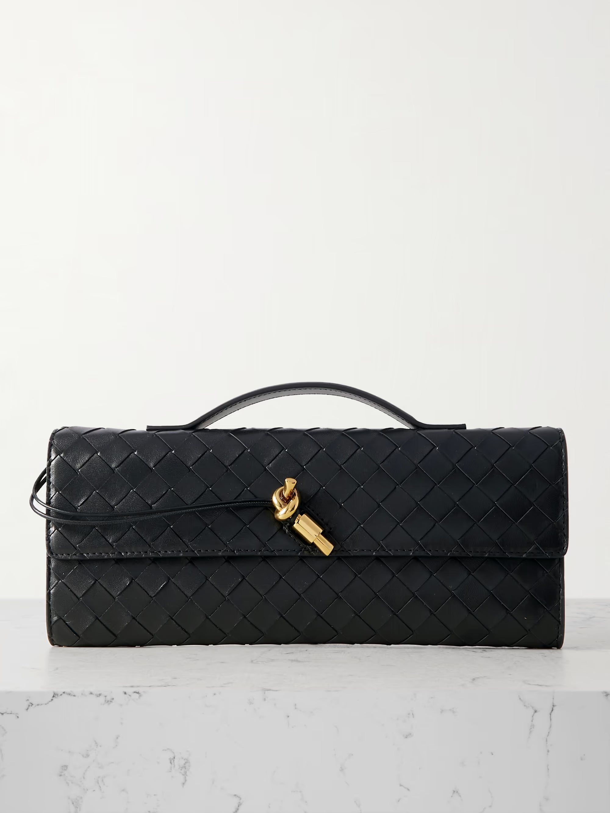 Bottega Veneta Long Andiamo intrecciato leather clutch